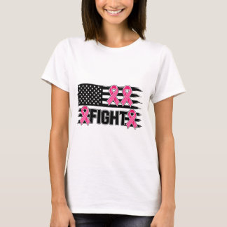 Amerikanische Flagge Brustkrebs-Bewusstsein Kämpfe T-Shirt