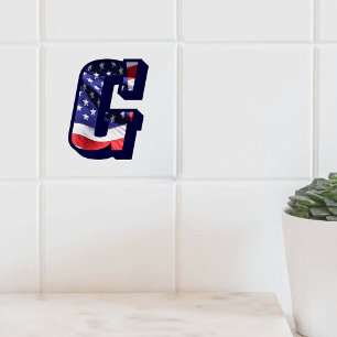 Amerikanische Flagge Buchstabe "G" großes Foto Ker Fliese