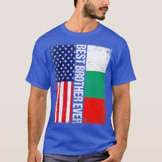 Amerikanische Flagge Bulgarien Flagge Bester Brude T-Shirt