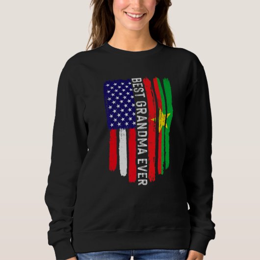 Amerikanische Flagge Burkina Faso Beste Oma je Sweatshirt (Vorderseite)