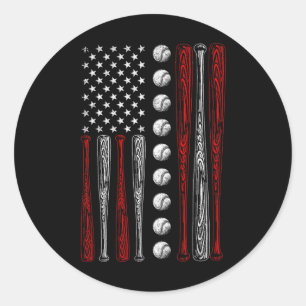 Amerikanische Flagge Bysebyll Red White Blue 4. Ju Runder Aufkleber