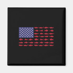 Amerikanische Flagge Byss Angeln Kind Junge Jugend Magnet