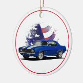Amerikanische Flagge Camaro Keramik Ornament (Links)