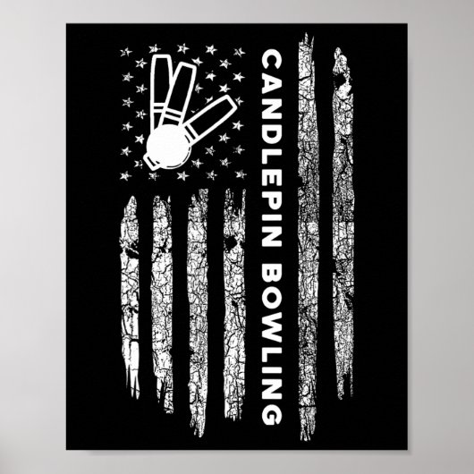 Amerikanische Flagge Candlepin Bowling - Vintage C Poster (Vorne)