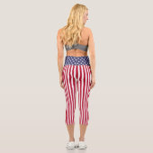 Amerikanische Flagge Capri Leggings (Rückseite)