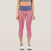 Amerikanische Flagge Capri Leggings (Vorderseite)