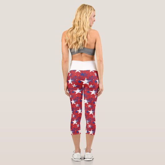 Amerikanische Flagge Capri Leggings (Rückseite)