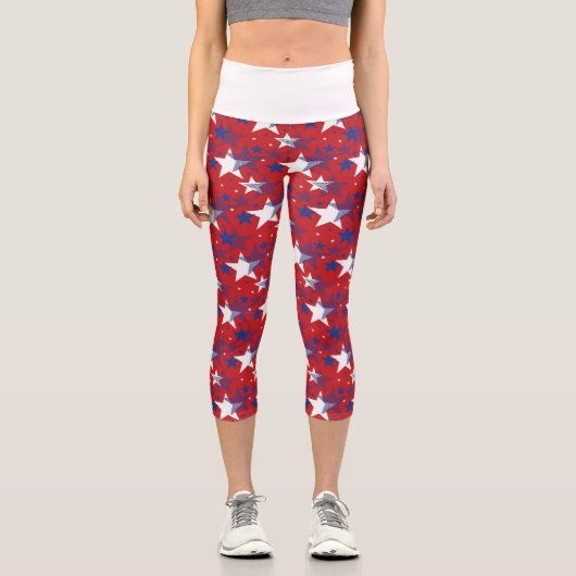 Amerikanische Flagge Capri Leggings (Vorderseite)