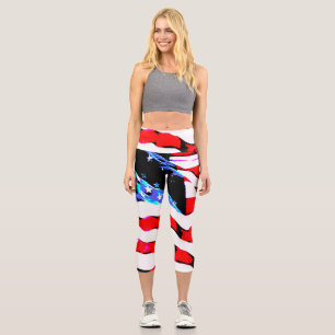 Amerikanische Flagge Capri Leggings