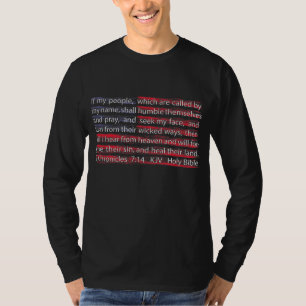 Amerikanische Flagge Christliche Schrift 2 Chronik T-Shirt