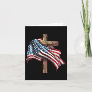 Amerikanische Flagge Christliches Kreuz Jesus 4. J Karte