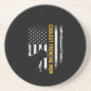 Amerikanische Flagge Coolster französischer Bulldo Getränkeuntersetzer