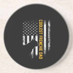 Amerikanische Flagge Coolster französischer Bulldo Getränkeuntersetzer