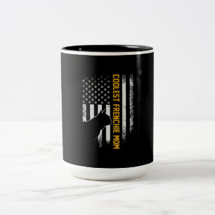 Amerikanische Flagge Coolster französischer Bulldo Zweifarbige Tasse