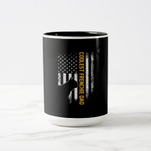 Amerikanische Flagge Coolster französischer Bulldo Zweifarbige Tasse