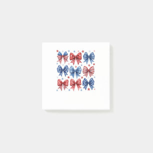 Amerikanische Flagge Coquette Schleife 4. Juli Post-it Klebezettel