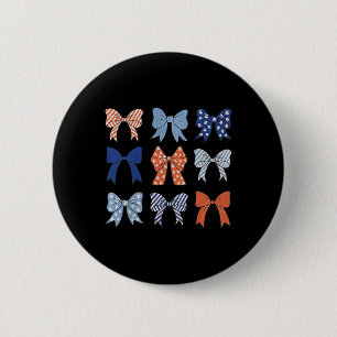 Amerikanische Flagge Coquette-Schleife und -Bänder Button