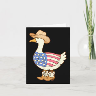 Amerikanische Flagge Cowboy Goose 4. Juli Karte