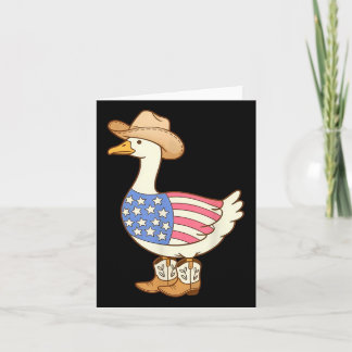 Amerikanische Flagge Cowboy Goose 4. Juli Karte