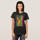 Amerikanische Flagge Crawfish Mardi Gras Carnival T-Shirt (Vorne ganz)