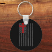 Amerikanische Flagge Cross Papst Leo Xiv - katholi Schlüsselanhänger (Vorderseite)