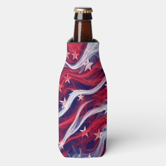 Amerikanische Flagge Custom Bottle Cooler Flaschenkühler (Flaschenvorderseite)