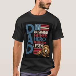 Amerikanische Flagge Dad Löwe Patriotisch  T-Shirt
