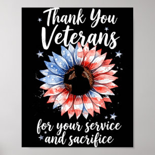 Amerikanische Flagge dank Veteranen stolz Veterans Poster