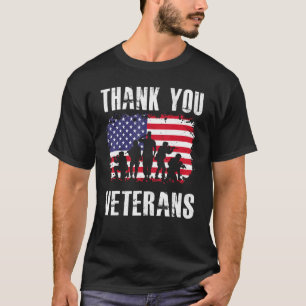 Amerikanische Flagge danke Veteranen für Männer Fr T-Shirt