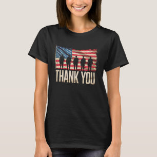 Amerikanische Flagge Danke Veteranen Stolzer Veter T-Shirt