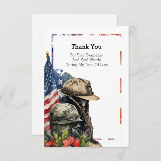 Amerikanische Flagge Dankeskarte (Vorne/Hinten)