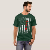 Amerikanische Flagge Darts Rückseite T-Shirt (Vorne ganz)
