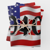 Amerikanische Flagge der 1940er Jahre Geschenkpapier Set (Beispiel)
