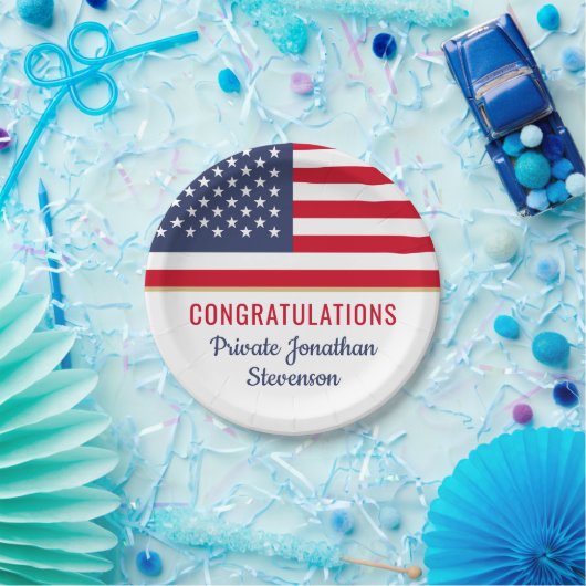 Amerikanische Flagge der Patriotischen Armee des m Pappteller (Party)