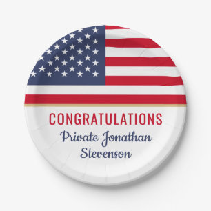 Amerikanische Flagge der Patriotischen Armee des m Pappteller