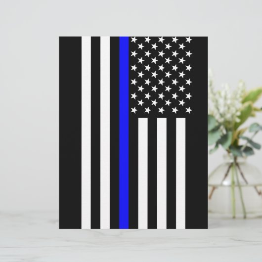 Amerikanische Flagge der Thin Blue Line (Stehend Vorderseite)