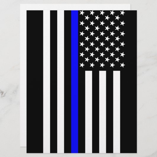 Amerikanische Flagge der Thin Blue Line (Vorne/Hinten)