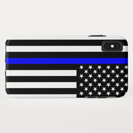Amerikanische Flagge der Thin Blue Line Case-Mate iPhone Hülle (Rückseite (Horizontal))