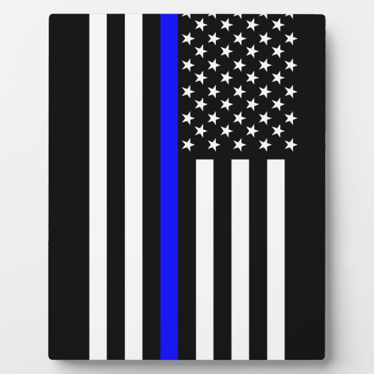 Amerikanische Flagge der Thin Blue Line Fotoplatte (Vorderseite)