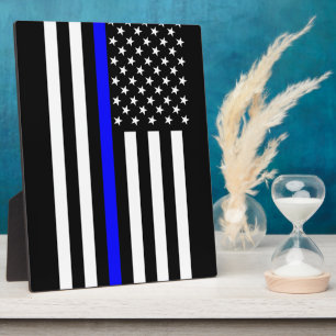 Amerikanische Flagge der Thin Blue Line Fotoplatte