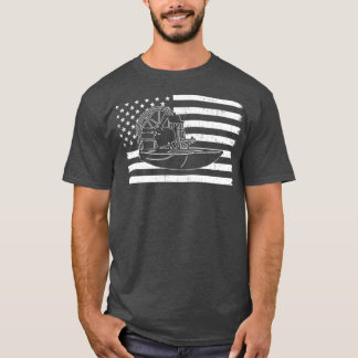 Amerikanische Flagge des Airboat T-Shirt