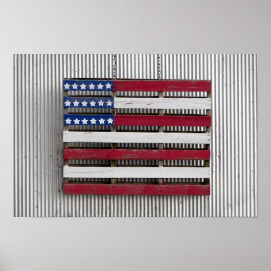 Amerikanische Flagge des Bootshauses Poster (Vorne)