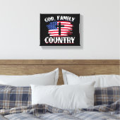 Amerikanische Flagge des Gottes, Familie, Christli Leinwanddruck (Insitu (Schlafzimmer))