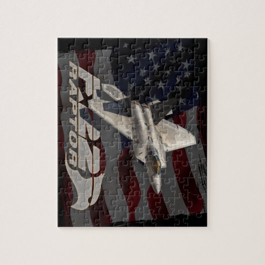Amerikanische Flagge des Raubvogel-F-22 Puzzle (Vertikal)