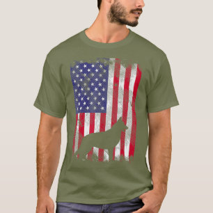 Amerikanische Flagge Deutscher Schäferhund Vintag T-Shirt