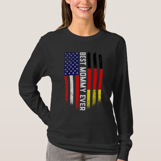 Amerikanische Flagge & Deutschland Flag Beste Momm T-Shirt (Vorderseite)