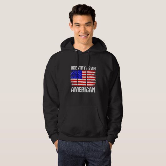 Amerikanische Flagge, die ich als Amerikanerin ide Hoodie (Vorne ganz)