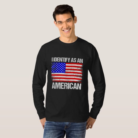 Amerikanische Flagge, die ich als Amerikanerin ide T-Shirt (Vorne ganz)