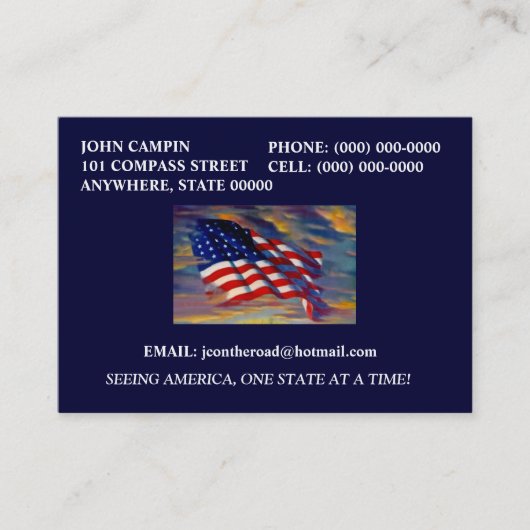 AMERIKANISCHE FLAGGE, DIE IN DIE VISITENKARTE (Vorderseite)