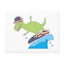 Amerikanische Flagge Dinosaurier Surfing